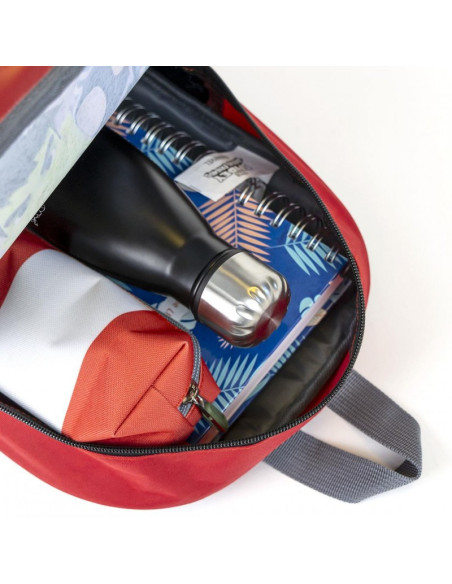 G627,Ghiozdan gradinita Cerda Spidey si prietenii, 30cm, 1 compartiment, 1 buzunar, rosu cu negru