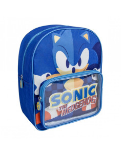 G628,Ghiozdan gradinita Cerda Sonic The Hedgehog, 30cm, 1 compartiment, 1 buzunar, albastru