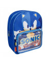 G628,Ghiozdan gradinita Cerda Sonic The Hedgehog, 30cm, 1 compartiment, 1 buzunar, albastru