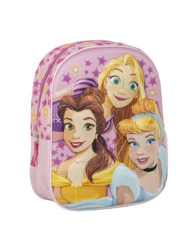 G629,Ghiozdan gradinita Cerda Disney Princess 3D, 31cm, 1 compartiment, roz