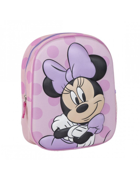 G630,Ghiozdan gradinita Cerda Disney Minnie 3D, 31cm, 1 compartiment, roz cu mov