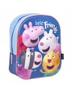 G631,Ghiozdan gradinita Cerda Peppa Pig 3D, 31cm, 1 compartiment, albastru cu roz