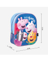 G631,Ghiozdan gradinita Cerda Peppa Pig 3D, 31cm, 1 compartiment, albastru cu roz