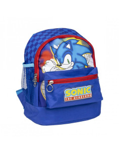 G634,Ghiozdan gradinita Cerda Sonic The Hedgehog, 27cm, 1 compartiment, 1 buzunar, albastru