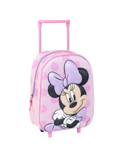 G645,Ghiozdan gradinita Cerda Minnie 3D, 37cm, 1 compartiment, tip troller, roz, 37030