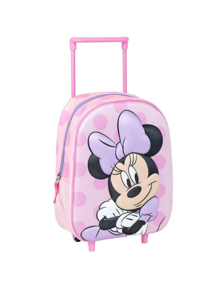 G645,Ghiozdan gradinita Cerda Minnie 3D, 37cm, 1 compartiment, tip troller, roz, 37030