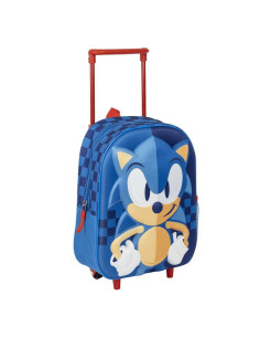 G647,Ghiozdan gradinita Cerda Sonic 3D, 31cm, 1 compartiment, tip troller, albastru, 37034