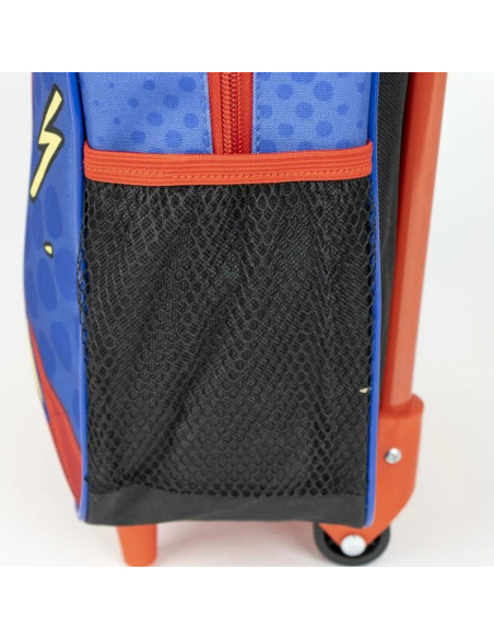 G648,Ghiozdan gradinita Cerda Spiderman 3D, 31cm, 1 compartiment, tip troller, albastru cu rosu, 37026