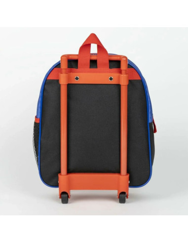 G648,Ghiozdan gradinita Cerda Spiderman 3D, 31cm, 1 compartiment, tip troller, albastru cu rosu, 37026