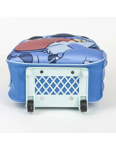 G651,Ghiozdan gradinita Cerda Stitch 3D, 31cm, 1 compartiment, tip troller, albastru, 37032