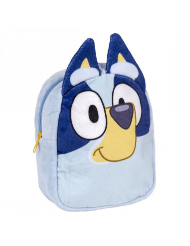 G655,Ghiozdan gradinita mini Cerda Bluey, 22cm, 1 compartiment, material catifelat, bleu cu galben, 33099
