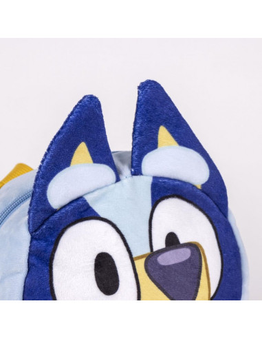 G655,Ghiozdan gradinita mini Cerda Bluey, 22cm, 1 compartiment, material catifelat, bleu cu galben, 33099