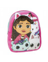 G657,Ghiozdan gradinita mini Cerda Gabby's Dollhouse, 22cm, 1 compartiment, material catifelat, roz, 36898