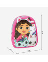 G657,Ghiozdan gradinita mini Cerda Gabby's Dollhouse, 22cm, 1 compartiment, material catifelat, roz, 36898