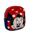 G658,Ghiozdan gradinita mini Cerda Minnie, 22cm, 1 compartiment, material catifelat, rosu cu negru, 36896