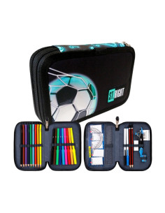 P4573,Penar echipat St.Majewski St.Right Neon Football, 2 fermoare, negru cu bleu, 27 piese 2
