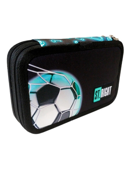 P4573,Penar echipat St.Majewski St.Right Neon Football, 2 fermoare, negru cu bleu, 27 piese