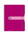 Caiet A4 EOTG cu spira si elastic Herlitz, 80 file, 80 g/mp, Matematica, coperta PP Fucsia opac