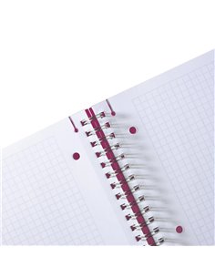 Caiet A4 EOTG cu spira si elastic Herlitz, 80 file, 80 g/mp, Matematica, coperta PP Fucsia opac 2