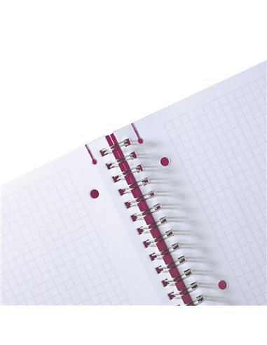 Caiet A4 EOTG cu spira si elastic Herlitz, 80 file, 80 g/mp, Matematica, coperta PP Fucsia opac