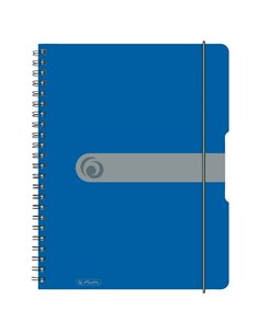 Caiet A4 EOTG cu spira si elastic Herlitz, 80 file, 80 g/mp, Matematica, coperta PP Albastru