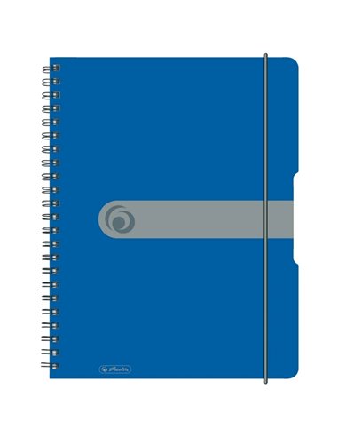 Caiet A4 EOTG cu spira si elastic Herlitz, 80 file, 80 g/mp, Matematica, coperta PP Albastru