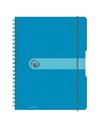 Caiet A4 EOTG cu spira si elastic Herlitz, 80 file, 80 g/mp, Matematica, coperta PP Albastru Transparent