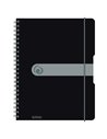 Caiet A4 EOTG cu spira si elastic Herlitz, 80 file, 80 g/mp, Matematica, coperta PP Negru Opac