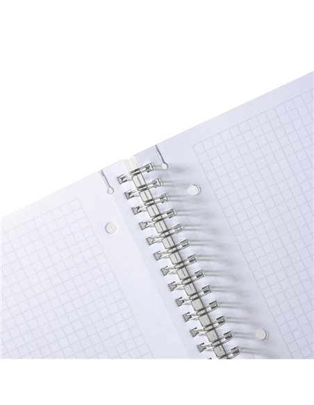 Caiet A4 EOTG cu spira si elastic Herlitz, 80 file, 80 g/mp, Matematica, coperta PP Transparent