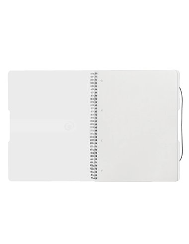 Caiet A4 EOTG cu spira si elastic Herlitz, 80 file, 80 g/mp, Matematica, coperta PP Transparent