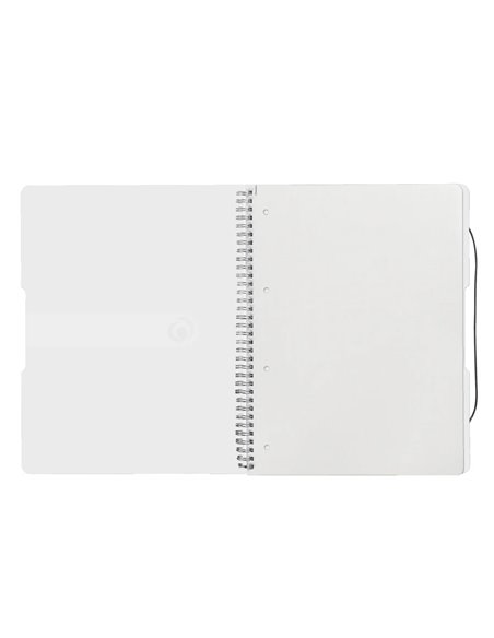 Caiet A4 EOTG cu spira si elastic Herlitz, 80 file, 80 g/mp, Matematica, coperta PP Transparent