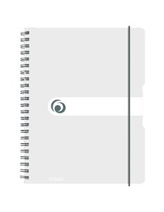 Caiet A4 EOTG cu spira si elastic Herlitz, 80 file, 80 g/mp, Matematica, coperta PP Transparent
