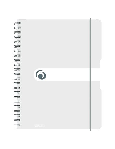 Caiet A4 EOTG cu spira si elastic Herlitz, 80 file, 80 g/mp, Matematica, coperta PP Transparent