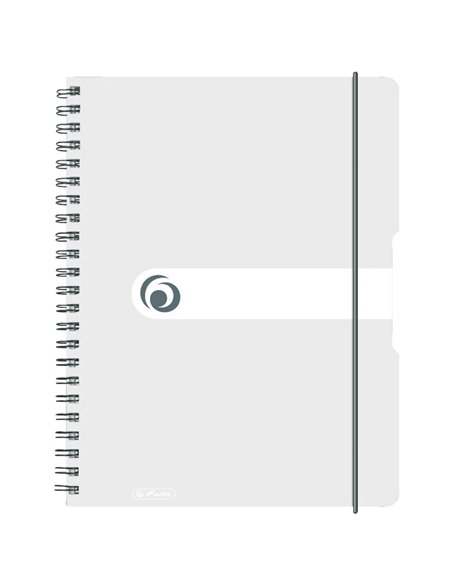 Caiet A4 EOTG cu spira si elastic Herlitz, 80 file, 80 g/mp, Matematica, coperta PP Transparent