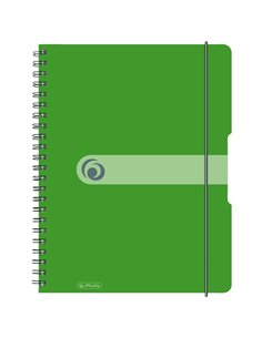 Caiet A4 EOTG cu spira si elastic Herlitz, 80 file, 80 g/mp, Matematica, coperta PP Verde Opac