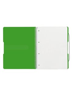 Caiet A4 EOTG cu spira si elastic Herlitz, 80 file, 80 g/mp, Matematica, coperta PP Verde Opac 2
