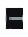 Caiet A5 EOTG cu spira si elastic Herlitz, 80 file, 80 g/mp, Matematica, coperta PP Negru Opac