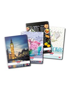 Caiet A4 cu spirala Herlitz, 100 file, 70 g/mp, Dictando, motiv Enjoy Life-Economic