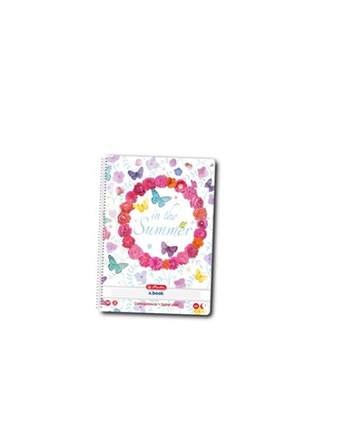 Caiet A4 cu spirala Herlitz, 100 file, 70 g/mp, Dictando, motiv Enjoy Life-Economic