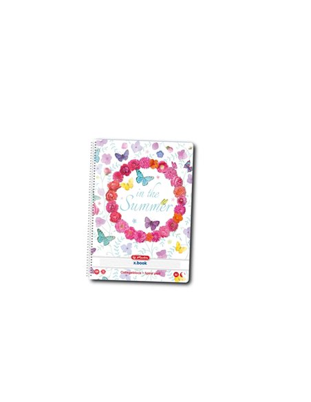 Caiet A4 cu spirala Herlitz, 100 file, 70 g/mp, Dictando, motiv Enjoy Life-Economic