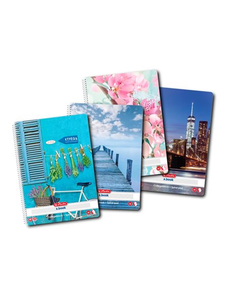 Caiet A4 cu spirala Herlitz, 100 file, 70 g/mp, Matematica, motiv Enjoy Life-Economic