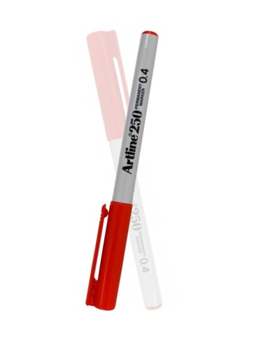 Marker permanent Artline 250, varf rotund 0.4 mm, Rosu