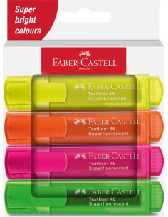 FC254644,Textmarker set 4 carton superfluorescent 1546 2024 faber-castell