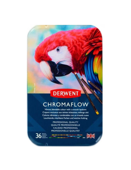 DW2306012,Creioane colorate 36 culori cutie metal professional cromaflow derwent