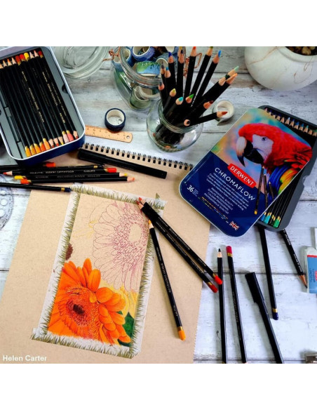 DW2306012,Creioane colorate 36 culori cutie metal professional cromaflow derwent