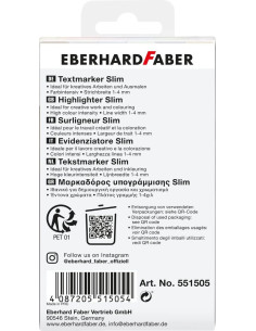 Textmarker slim patrat Eberhard Faber EF551505, nuante naturale, 6 buc 2