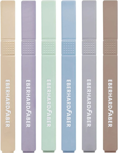 EF551505,Textmarker slim patrat set 6 buc nuante naturale eberhard faber