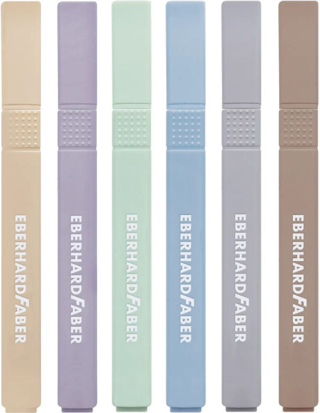 EF551505,Textmarker slim patrat set 6 buc nuante naturale eberhard faber