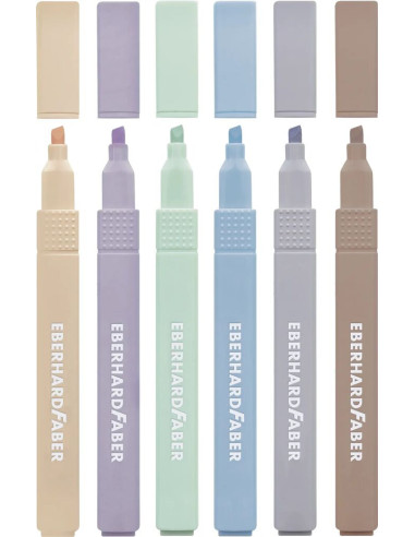 EF551505,Textmarker slim patrat set 6 buc nuante naturale eberhard faber