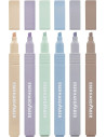EF551505,Textmarker slim patrat set 6 buc nuante naturale eberhard faber